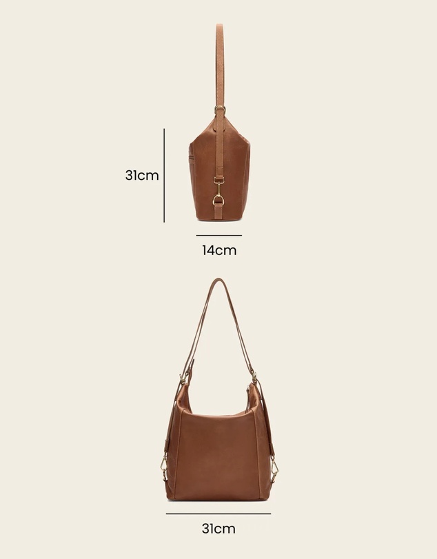 Florence - Regina Brown 3-in-1 Convertible Backpack