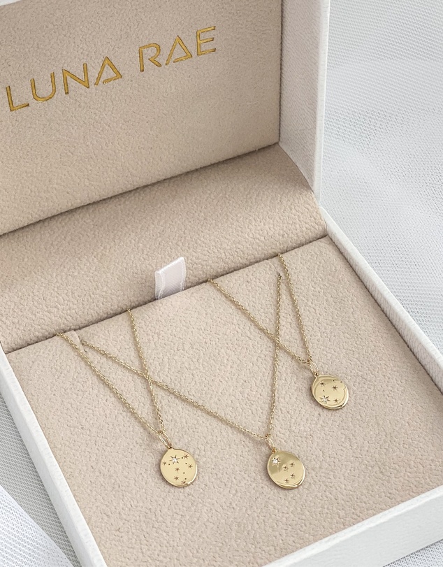 Luna Rae - Solid Gold - Stars of Pisces Diamond Necklace