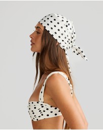 Vacay Swimwear - Havana Head Scarf Ivory Polka