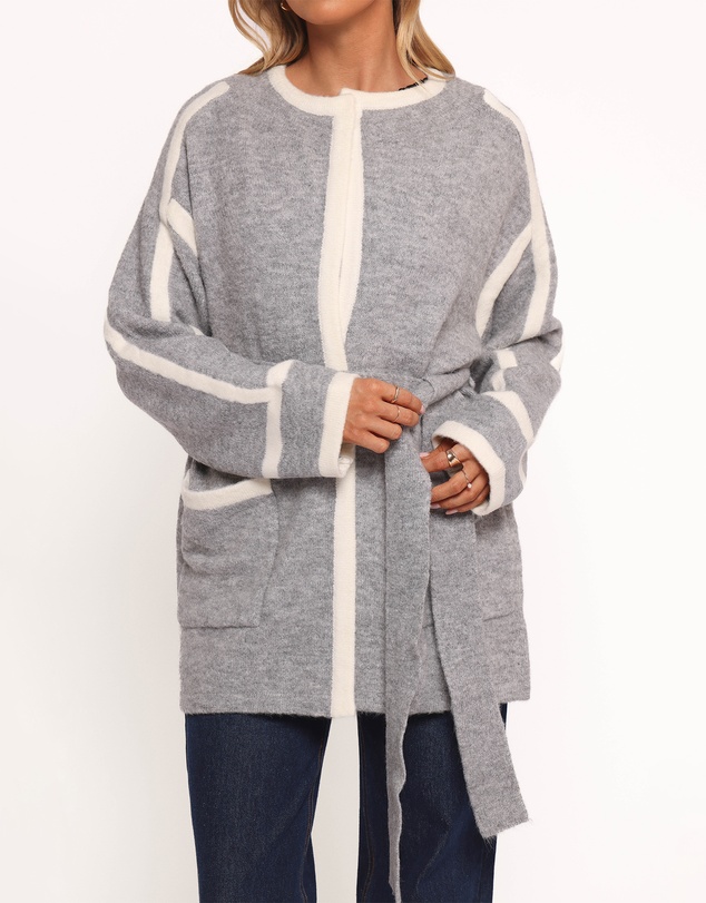 Petal & Pup - Maloney Tie Front Coatigan - Grey