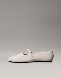 Calvin Klein - Leather Square Toe Ballerinas