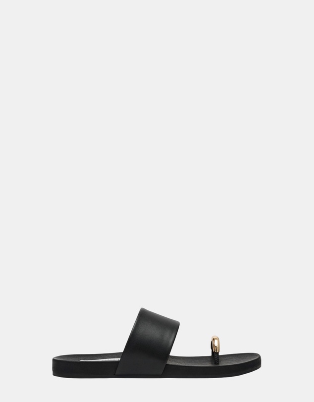 Steve Madden - Dove Black Leather Sandals