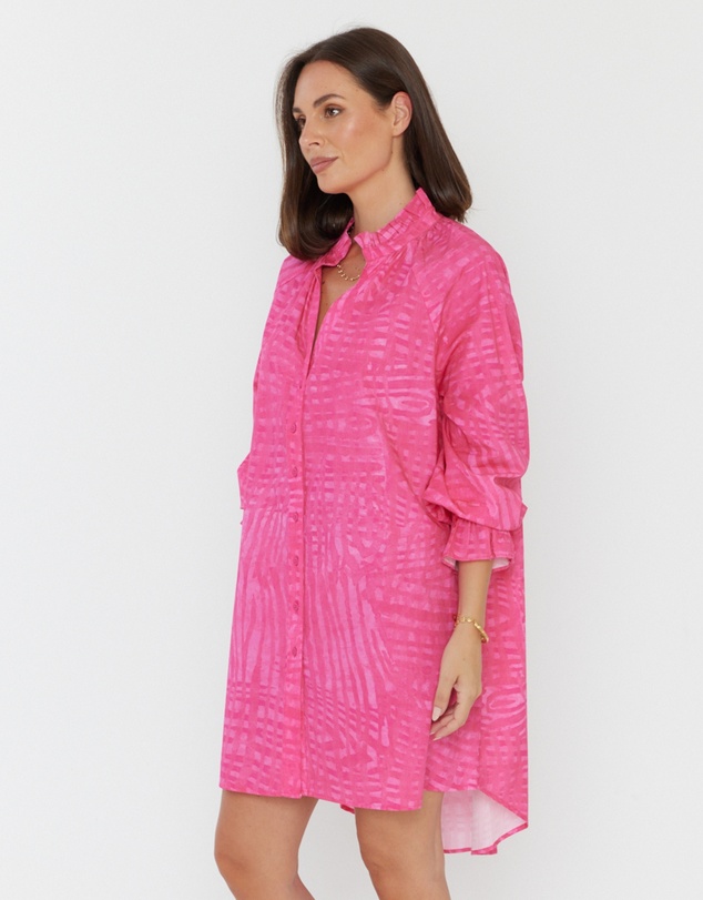 ALEXANDRA - Ollie Dress Hot Pink Brush Stoke