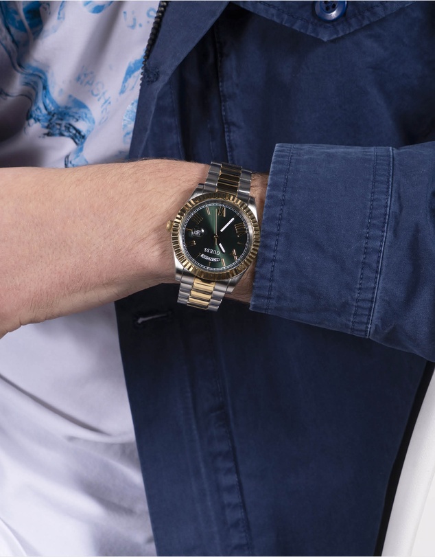 GUESS - Guess Gents and Ladies Set - Connoisseur Two Tone Gents & Mini Luna Gold Tone
