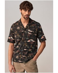 NEXT - Western Style Printed Short Sleeve Shirt With Cuban Collar