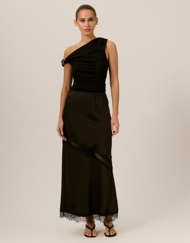 Tussah - Juliette Satin Lace Insert Maxi Skirt