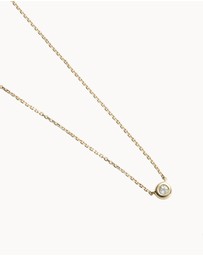 Kirstin Ash - Petite Birthstone Necklace April White Topaz