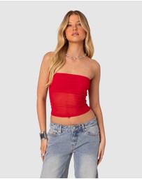 EDIKTED - Celestia Sheer Mesh Tube Top