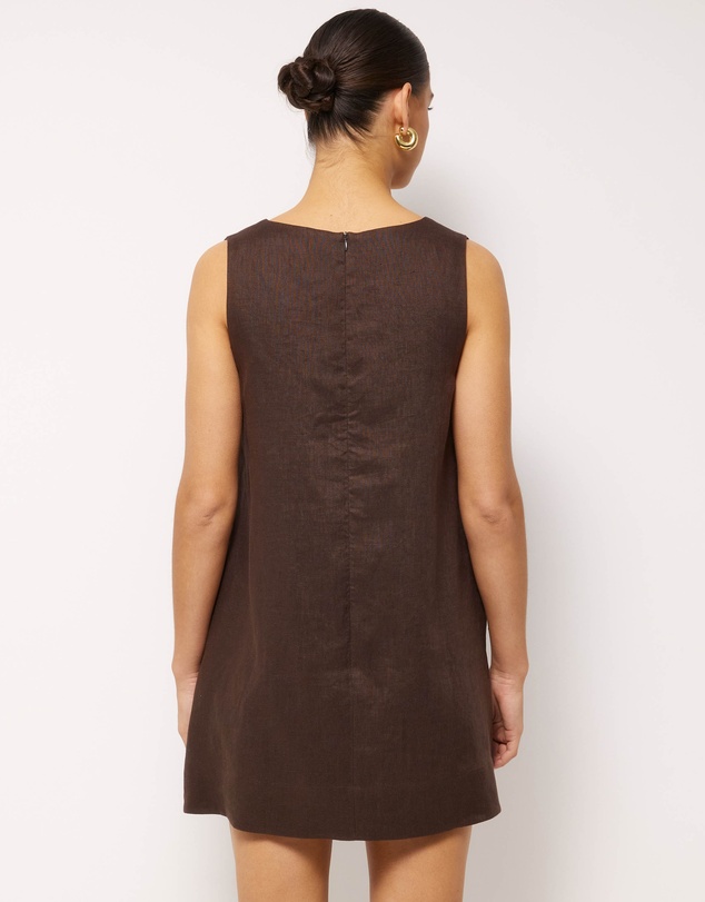 AERE - Eve Mini Linen Shift Dress