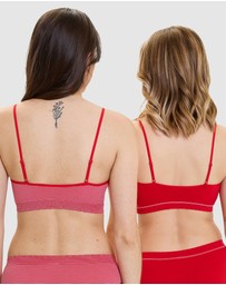 Billet Doux - Zen Attitude Crop Top Style Wirefree Bralette - 2 Pack