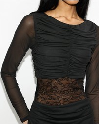 Dazie - Cassandra Long Sleeve Lace Maxi Dress