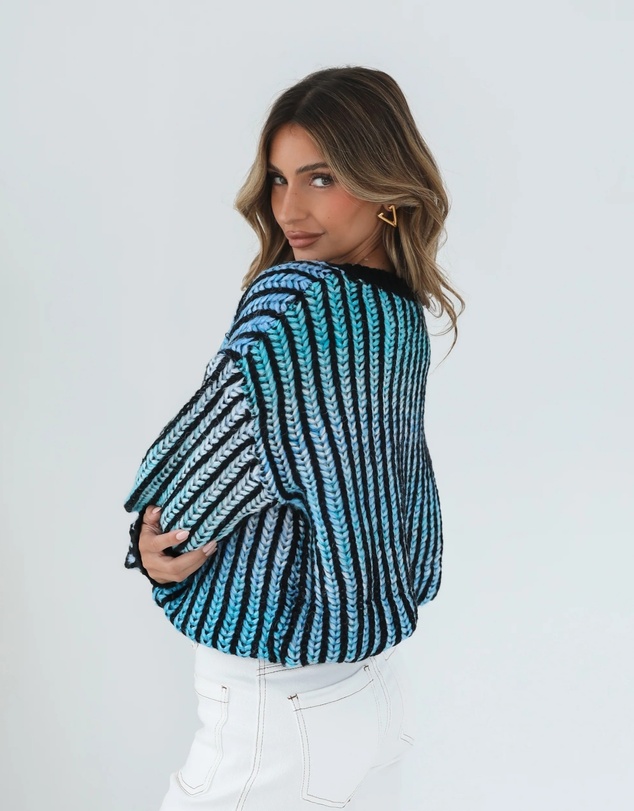 Esther & Co - Daleena Knit - Blue Multi
