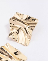 Lovisa - Gold Plated Warped Metal Stud Earrings