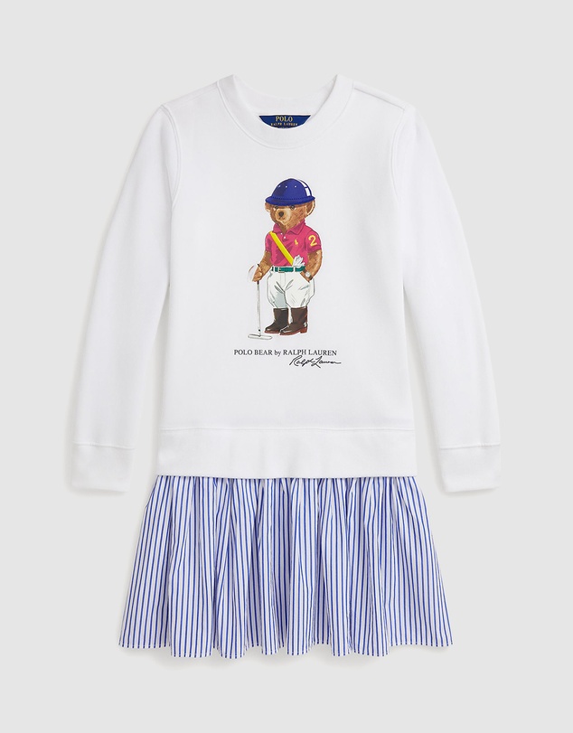 Polo Ralph Lauren - Polo Bear Striped-Skirt Fleece Dress - Babies-Teens