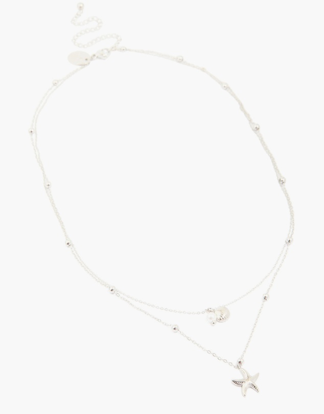 Lovisa - Waterproof Stainless Steel Starfish & Shell Layered Necklace