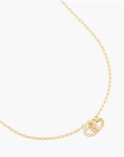 Lovisa - Waterproof Gold Plated Stainless Steel Interlocking Heart Pendant Necklace