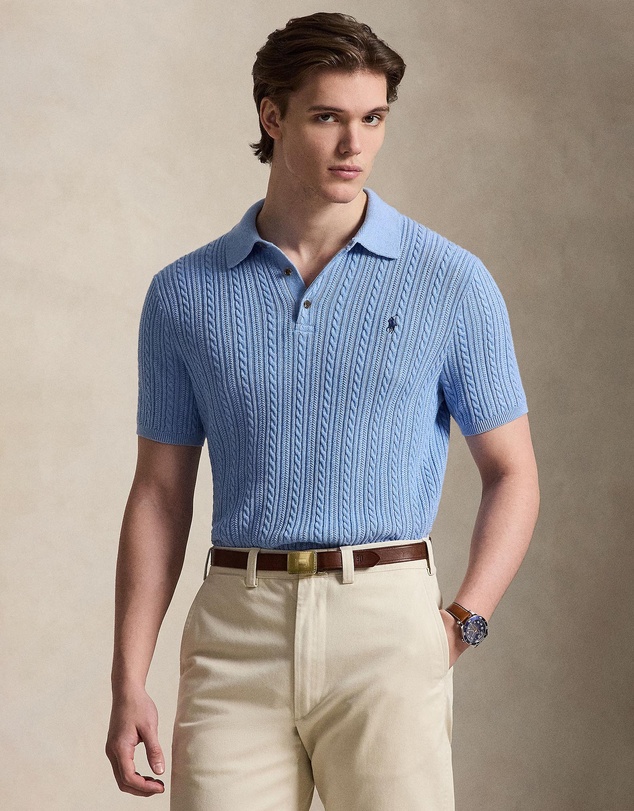 Polo Ralph Lauren - Cable-Knit Cotton Polo-Collar Sweater