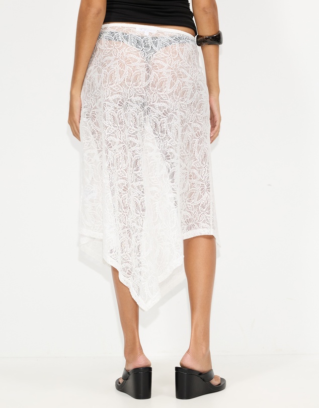 Dazie - Vacay Sheer Lace Midi Skirt