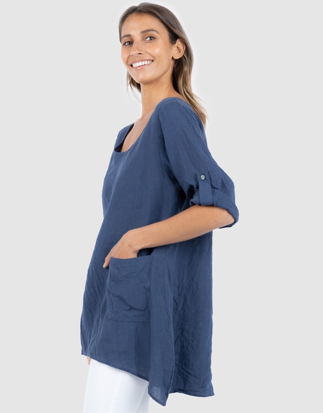 CAMIXA - Federica Linen Tunic Top