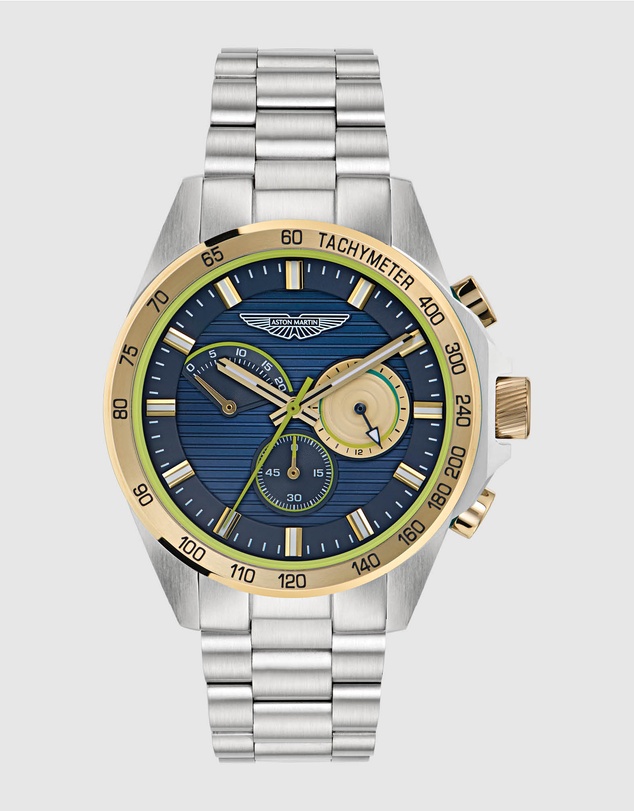 Aston Martin - HDL Two Tone Blue Dial Stainless Steel Bracelet Watch
