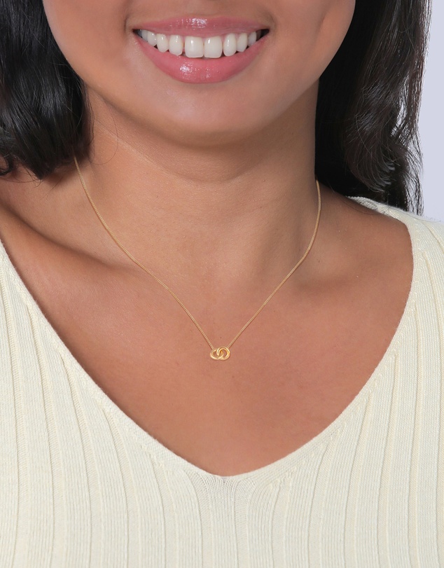 Elli Jewelry - Geo Circle Pendant Necklace in Gold-Plated 925 Silver