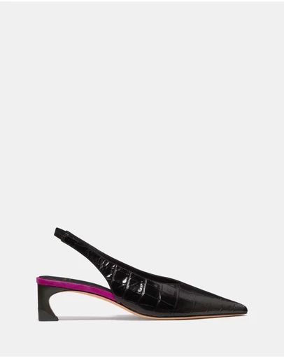 Kate Spade - Viv Croc Kitten Heel Pumps