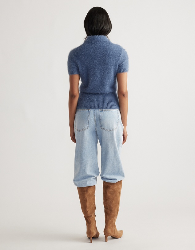 Decjuba - Rosie Fluffy Knit Polo Tee