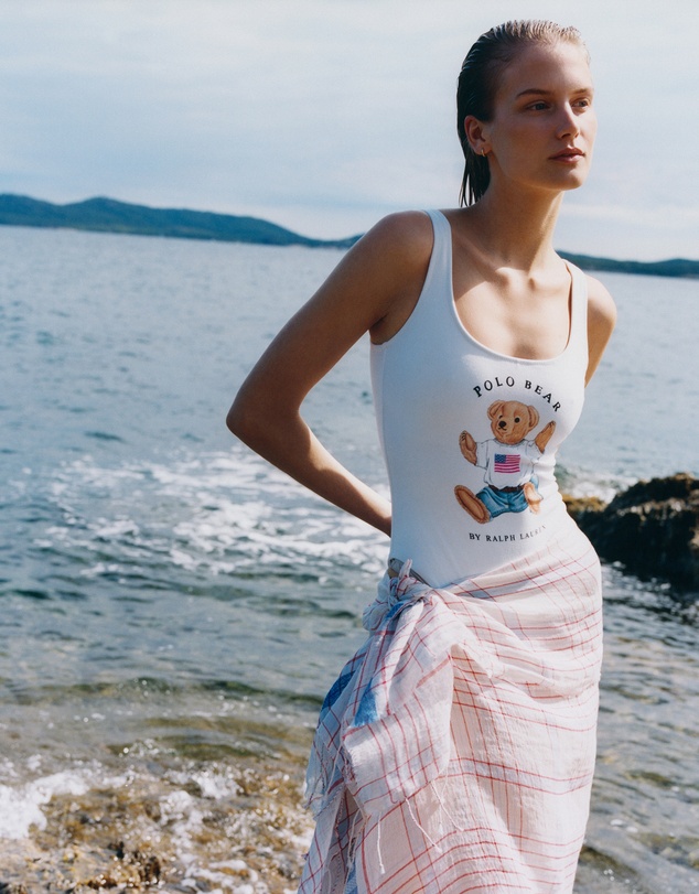Polo Ralph Lauren - Terry Polo Bear High Leg One-Piece Swimsuit