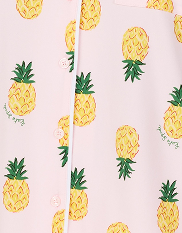 Kate Spade - Printed Jersey Button Up Short Sleeve Short Pyjama Set