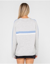 Rusty - White Lines Crew Neck Knit