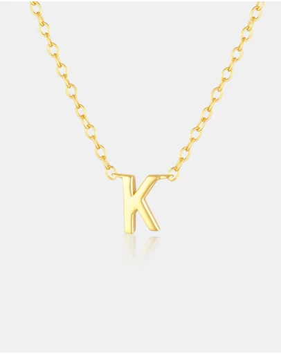 The Silver Collective - Children's A-Z Letter Necklace - K