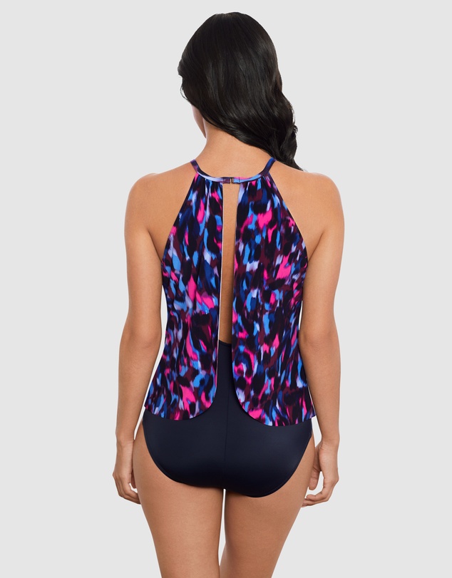 Magicsuit - Cherry Bomb Aubrey Draped High Neck Shaping Swimsuit