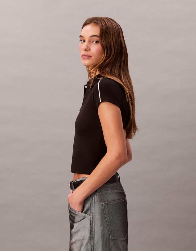 Calvin Klein Jeans - Tech Knit Cropped Polo Shirt