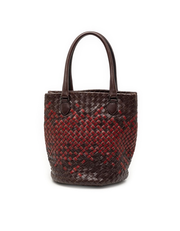 Pre-Loved by Azura Reborn - Pre-Loved Bicolor Nappa Intrecciato Bucket Bag