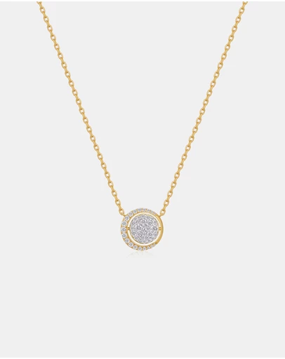 Ania Haie - Gold Reversible Pave Moon Evil-Eye Necklace