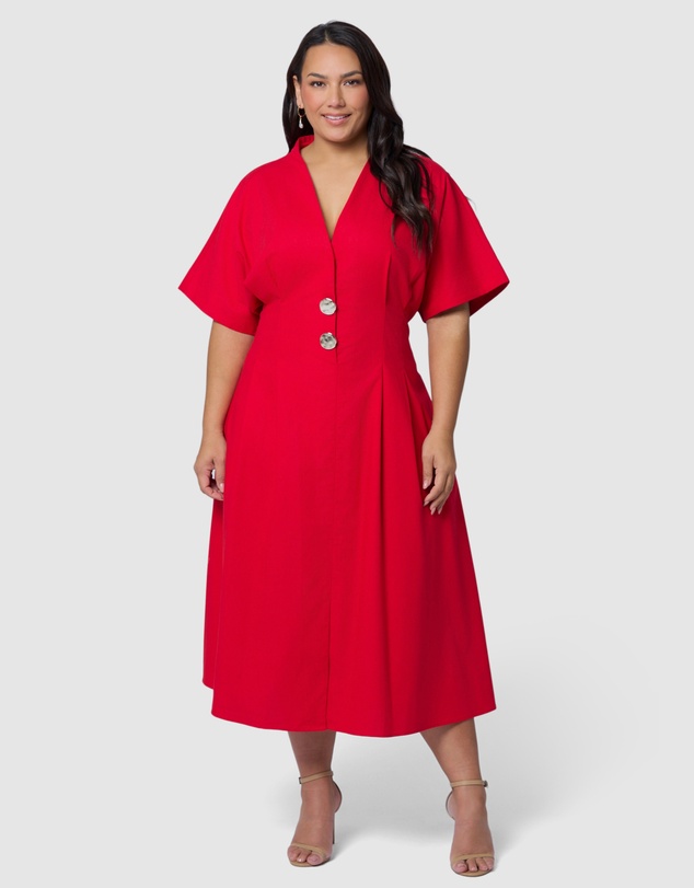 Something 4 Olivia - Blair Linen Midi Dress