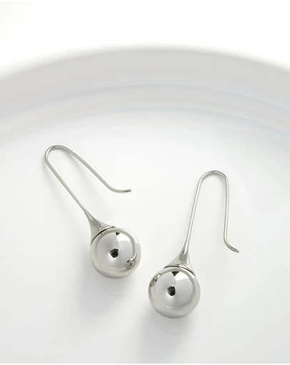 Pastiche - Silver Ball Drop Earrings