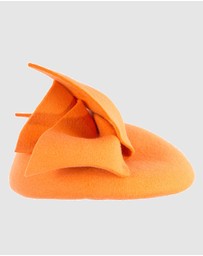 Max Alexander - Winter Orange Felt Pillbox with Bow