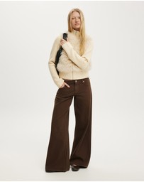 Cotton On - Faux Fur Knit Jacket