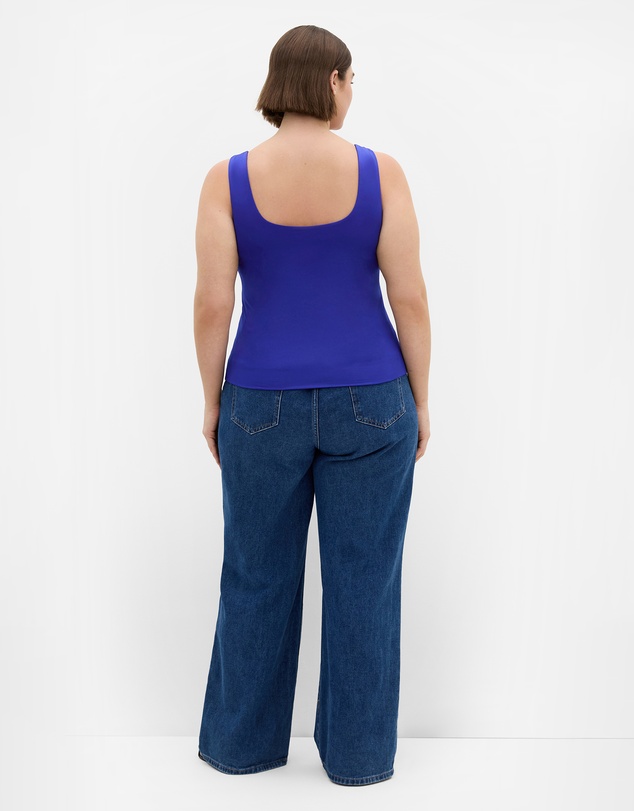 City Chic - Plus size Arami Strap Detail Top - cobalt