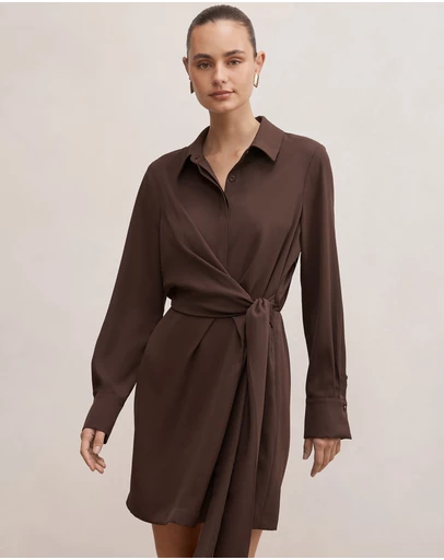 Forever New - Isobel Tie Shirt Mini Dress