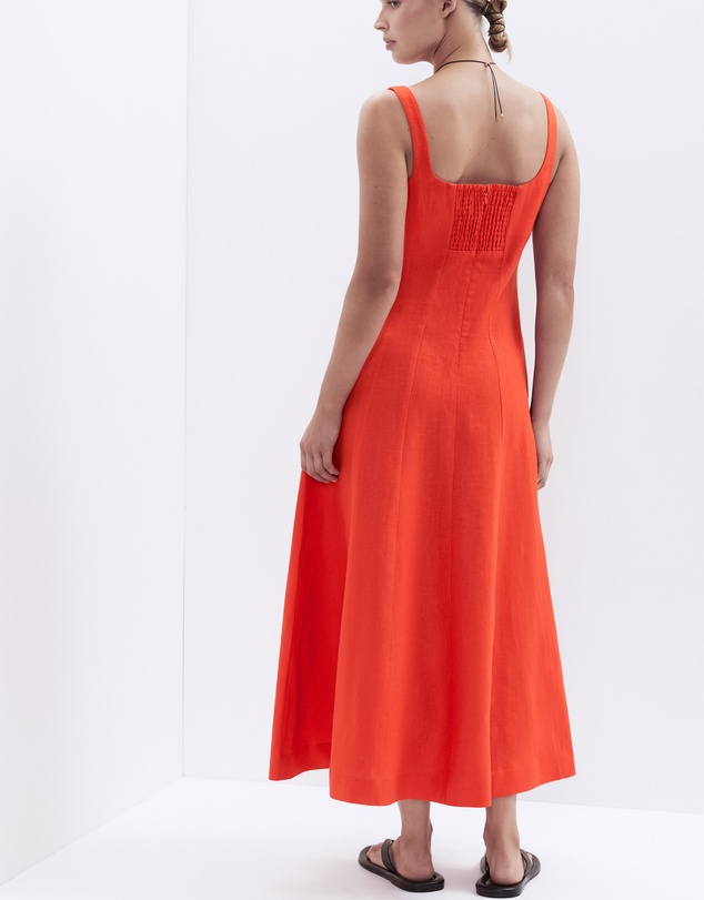 UNISON - Linen Balconette Midi Dress