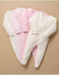 Purebaby - 4 Pack Zip Growsuit -Babies
