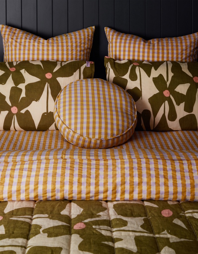 Mosey Me - Mango Seersucker Fitted Sheet