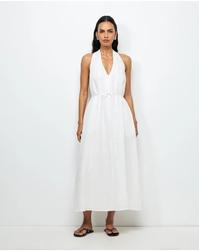AERE - Loretta Linen Midi Dress
