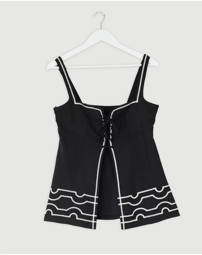 Revibe - Repaired BY JOHNNY. Paradise Lace Up Camisole - AU 12