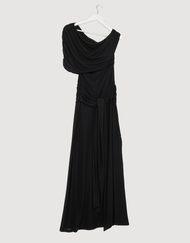 Revibe - Repaired CHANCERY Margot One Shoulder Drape Maxi Dress - AU 10