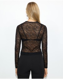 Dazie - Aria Lace Keyhole Top