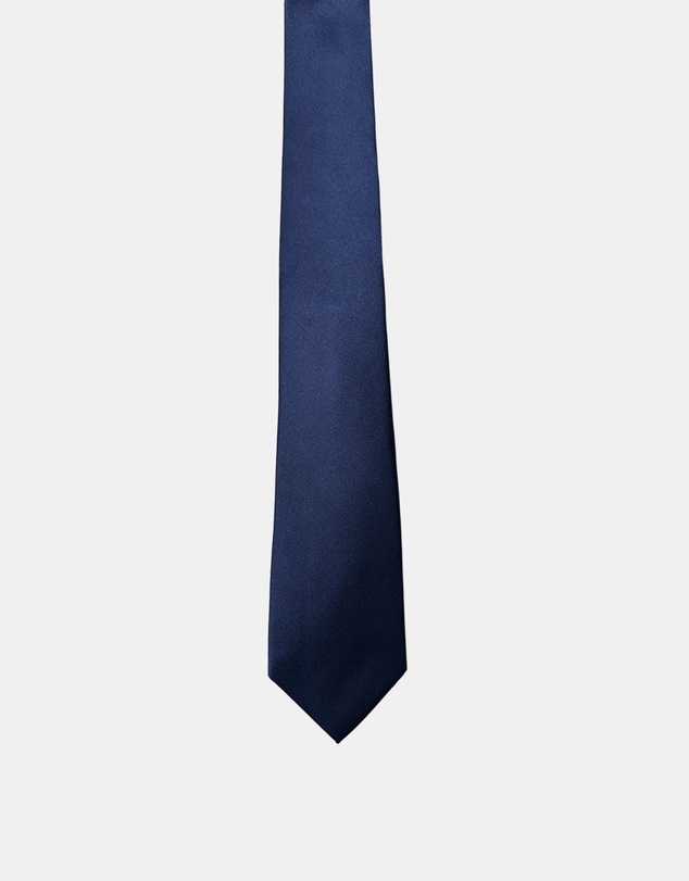Henry Bucks - HENRY Plain 8cm Silk Tie NAVY