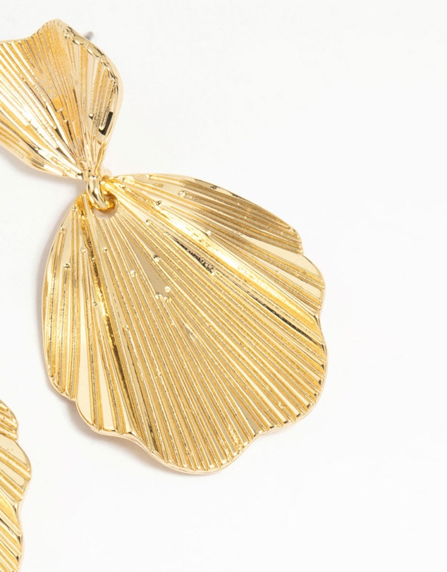 Lovisa - Gold Plated Textured Metal Statement Drop Earrings